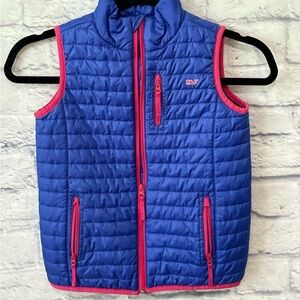 Vineyard Vines Blue and Pink Quilted Vest